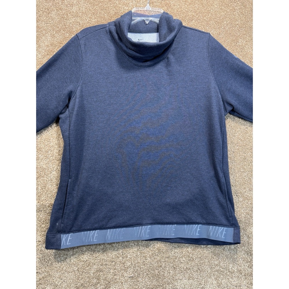Nike Dri Fit Women's Sweatshirt -  Cowl Neck‎ Pullover Navy Athletic Size XL - Picture 2 of 11